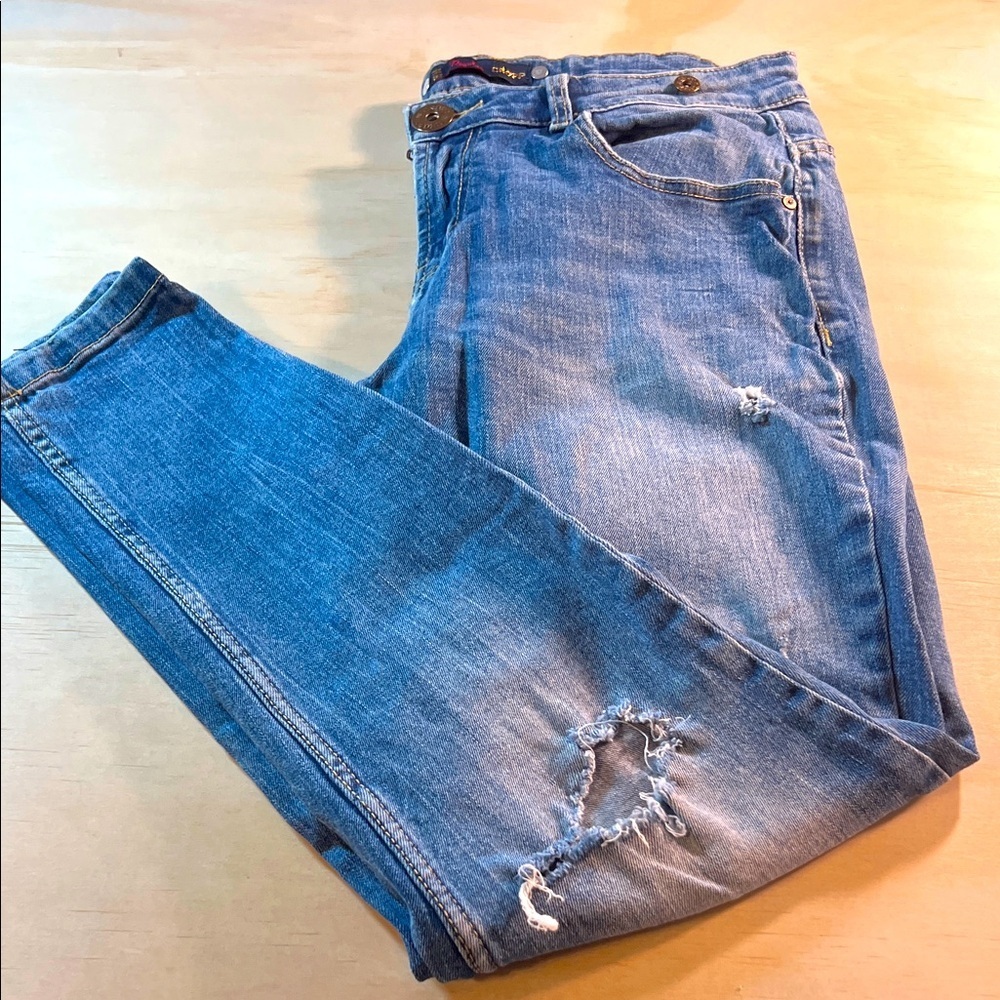 Distressed Blue Jeans by Cropp European, Sz 8